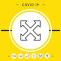 Extend, resize, enlarge line icon. Graphic elements for your design