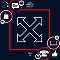 Extend, resize, enlarge line icon