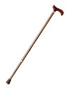 Extendable walking cane with wooden handle cutout Royalty Free Stock Photo