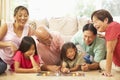 Extended Family Group Playing Board Game Royalty Free Stock Photo