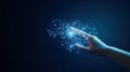 Extended Finger Touching Glowing Network in Dark Space