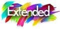 Extended Paper Word Sign With Colorful Spectrum Paint Brush Strokes Over White