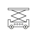 Extended scissor lift platform icon. Vector illustration. EPS 10.