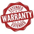 Extended warranty grunge rubber stamp