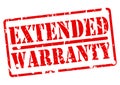 EXTENDED WARRANTY stamp with red text on white