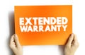 Extended Warranty text card, concept background