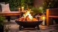 Extending the hygge atmosphere outdoors with an outdoor fire pit. In the spirit of hygge