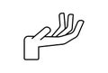 extends hand hand icon gesture line symbol web app sign