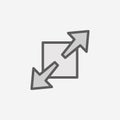 extension sign field outline icon. Element of 2 color simple icon. Thin line icon for website design and development, app