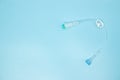 Extension tube with connector for intravenous catheter on blue b Royalty Free Stock Photo