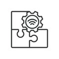 Extensions, icon in line design. Extensions, add-ons, plugins, software extension, browser extension, app extension Royalty Free Stock Photo