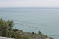 Extensive aquaculture in the Mediterranean sea Royalty Free Stock Photo