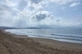 The extensive beach known as Playa America in Nigran, Pontevedra, Spain Royalty Free Stock Photo