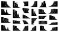 Extensive Collection of Black and White Silhouette of Canyon Walls and Rock Formations (216 Royalty Free Stock Photo