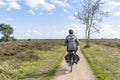 Extensive cycle paths through the beautiful heathlands near Putten, Netherlands