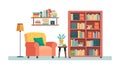Extensive Home Library, Knowledge Intellectual Sanctuary, vector design Generative AI Royalty Free Stock Photo