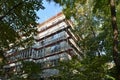 Extensive scaffolding on apartment building