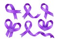 An extensive set of purple ribbons.