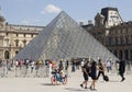 Exterior of the ancient building of the louvre museum in Paris