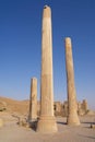 Exterior of the ancient columns at the ruins of Persepolis in Shiraz, Iran.