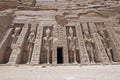 Exterior of ancient egyptian temple of Nefertari at Abu Simbel Royalty Free Stock Photo