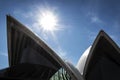 Exterior architecture detail of sydney opera house landmark in a