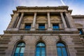 Exterior architecture at the Library of Congress, in Washington, DC. Royalty Free Stock Photo