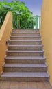 Exterior architecture of a staircase on a building in a beautiful colonial style city of Santa Cruz de La Palma in Spain Royalty Free Stock Photo