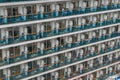 Exterior Balconies of a modern Cruise Ship. Royalty Free Stock Photo