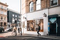 Exterior of Bao Noodle Shop in Spitalfields, London, UK, people walking past