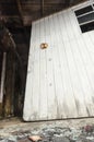 Exterior barn door in disrepair