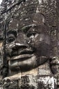 Exterior of the Bayon temple with gargantuan faces, Angkor Thom, Angkor, Cambodia