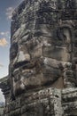 Exterior of the Bayon temple with gargantuan faces, Angkor Thom, Angkor, Cambodia