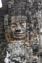 Exterior of the Bayon temple with gargantuan faces, Angkor Thom, Angkor, Cambodia Royalty Free Stock Photo