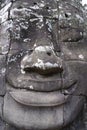 Exterior of the Bayon temple with gargantuan faces, Angkor Thom, Angkor, Cambodia Royalty Free Stock Photo