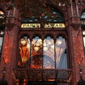 The exterior of the beautiful hotel Parisi Udvar in the autumn in Budapest, Hungary Royalty Free Stock Photo