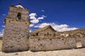 Exterior of the beautiful Parinacota village church, Putre, Chile. Royalty Free Stock Photo