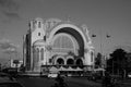 Exterior black and white view of the Basilica of the Holy Virgin Cairo, Egypt, Heliopolis