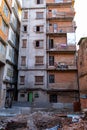 Exterior block of residential home flats in a bad condition