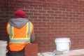 Exterior Brick Waterproofing Restoration Work In Progress