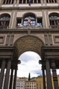 Exterior building detail of gallery Uffizi, Florence, Tuscany Royalty Free Stock Photo