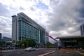 Exterior building in IMPACT Exhibition and Convention Center with cloud and sky background, Muang Thong Thani