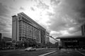 Exterior building in IMPACT Exhibition and Convention Center with cloud and sky background, Muang Thong Thani