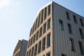 Exterior building modern grey in urban street facade in sunny day