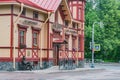 Exterior of Carl Gustav Berg house in the city center at autumn evening. Berg was the first city mayor in 1877-1894 yy