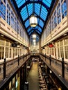 Exterior of the Castle Quarter Victorian shopping arcade in Cardiff city centre