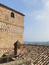 Exterior of the Castle of Serralunga, Piedmont - Italy Royalty Free Stock Photo
