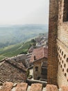 Exterior of the Castle of Serralunga, Piedmont - Italy Royalty Free Stock Photo