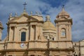 The exterior of the Cathedral in Noto- Baroque style of the building Royalty Free Stock Photo