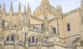 Exterior of the cathedral with pinnacles and gothic vaults, City